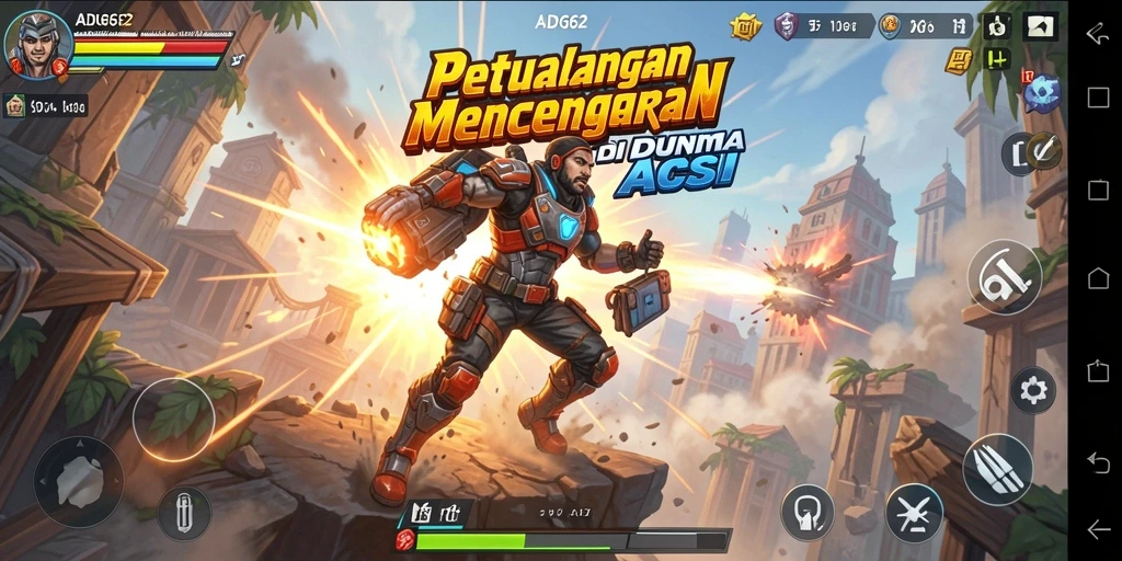 Tampilan gameplay ADG62 dengan aksi mendebarkan dan karakter yang dinamis.