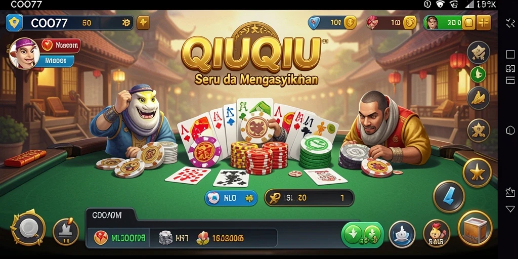 Screenshot permainan COO77 menampilkan aksi seru QiuQiu.