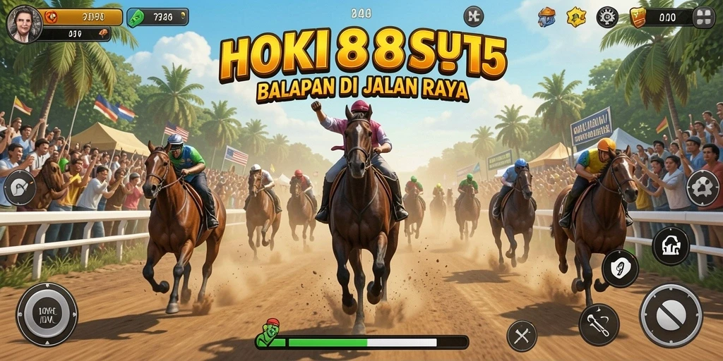 Tampilan gameplay menarik dari HOKI8815 dengan aksi balapan yang mendebarkan.