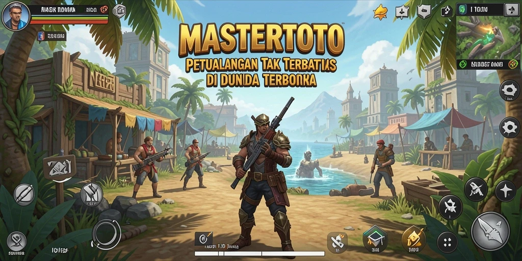 Tangkapan layar MASTERTOTO menampilkan aksi menjelajahi dunia terbuka.
