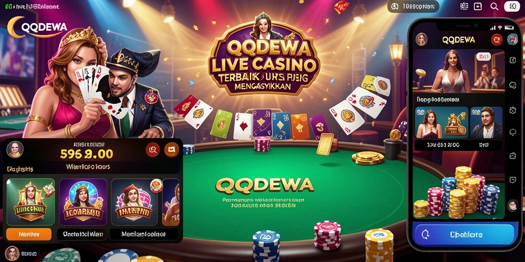 Tampilan gameplay Live Casino QQDEWA dengan dealer langsung dan permainan menarik.