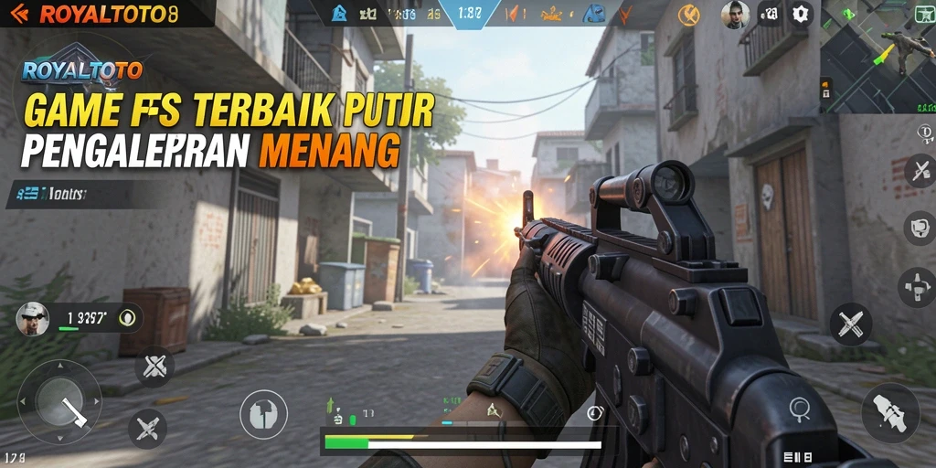 Tampilan menarik dari gameplay ROYALTOTO saat aksi FPS berlangsung.