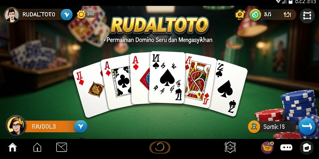 Screenshot gameplay RUDALTOTO yang menampilkan keseruan permainan Domino.